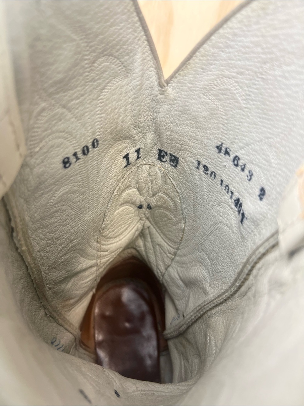 Vintage Hondo Cowboy Boots Men’s Size 11 EE Western Round Toe White - Picture 5 of 8